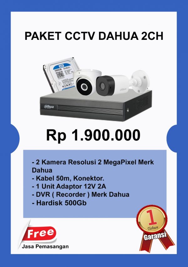 Paket Dahua 2 Channel