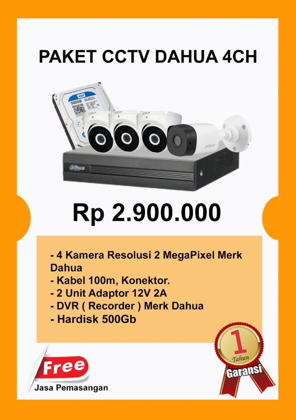 paket dahua 4 channel