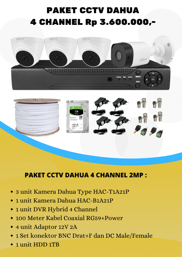 paket dahua 4 channel